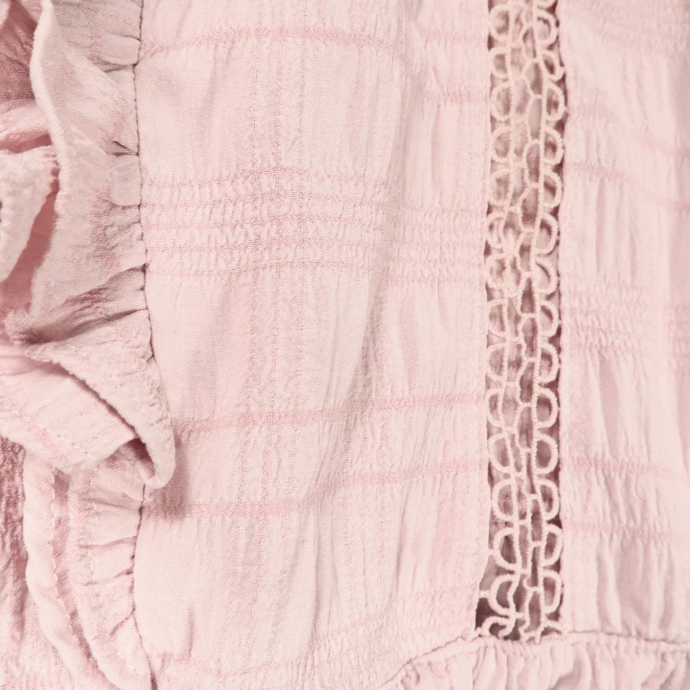 Milk & Honey Blouse Women's Pink Ruffle Tiered Size Large - Picture 8 of 13